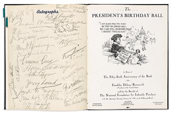 (ROOSEVELT, FRANKLIN D.) Two Presidents Birthday Ball programs for 1937 and 1938. Each Signed by over 30 attendees including mostly en
